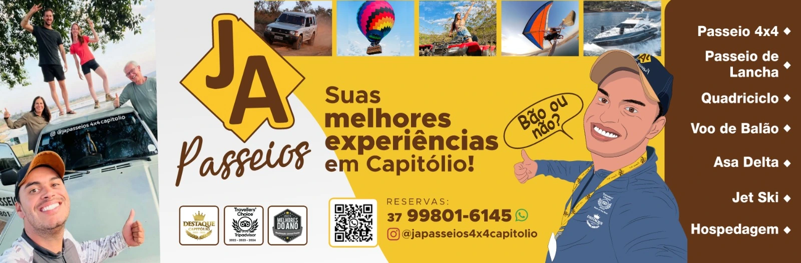 Foto de capa do site, contendo informações dos principais serviços prestados.